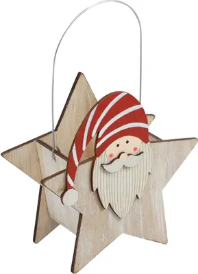 Produktbild von Stern Holz Wichtel Tischdekoration Weihnachten 15,5×6×16,5cm