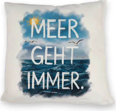 Produktbild von Meer geht immer Kissen Aquarell Design