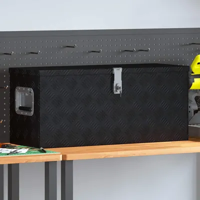 Produktbild von vidaXL Aluminiumkiste 80×30×35 cm Schwarz