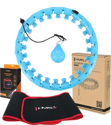 Produktbild von Set Hula Hoop Hhw01 Blau Mit Gewicht Hms + Taille Stütze Br163 Rot