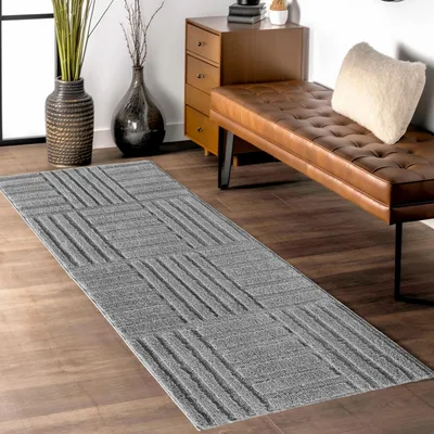 Produktbild von Teppium Hochflor Teppich Wohnzimmer Skandinavische Boho Design 3D Optik Teppich Shaggy Flauschig Weich, Grösse: 80x250 cm