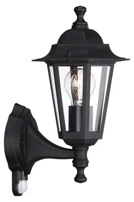 Produktbild von Philips Peking Wandleuchte, 60W, E27, ohne Leuchtmittel, Wandbeleuchtung für den Außenbereich, Schwarz, Aluminium, Glas, IP44, Terrasse, Garten, I