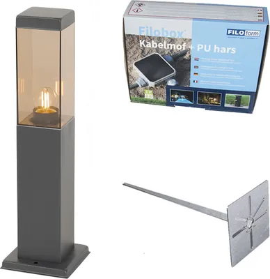 Produktbild von Moderner Außenlaternenpfahl Dunkelgrau mit Rauch 45 cm Malios