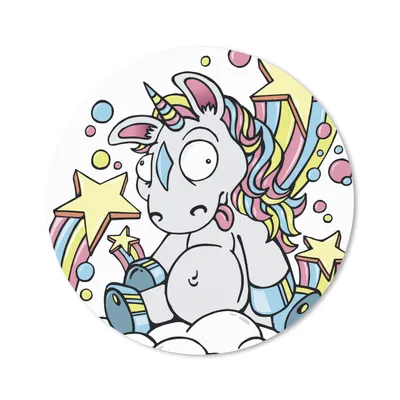 Produktbild von MuchoWow® Mauspad Mousepad Eine Illustration eines weißen Einhorns auf einer Wolke - Mädchen - Kinder - Kinder 20x20 cm - Mousepads - Maus Mat - Pad - Mausunterlage - Schreibtischmatte