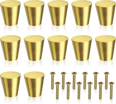 Produktbild von Famanu Möbelknöpfe Set 12 Stück - Messing rund mit Schrauben