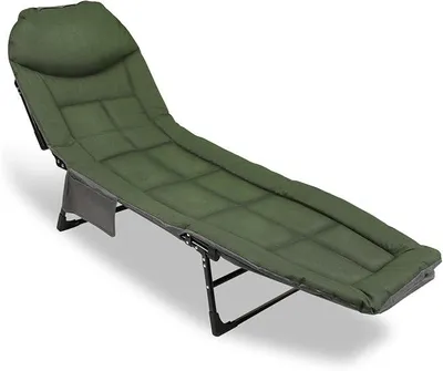 Imagen del producto de Cama para carpas Silecomplaza, cama para pesca con bolsa de almacenamiento, plegable, capacidad máxima de 150 kg, 200 x 64 x 32 cm, cama de camping acolchada
