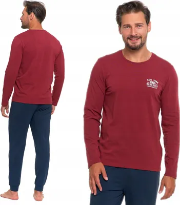 Produktbild von Klassischer Herren-Schlafanzug mit langen Ärmeln, glatte, bequeme Baumwolle, MORAJ, 4XL
