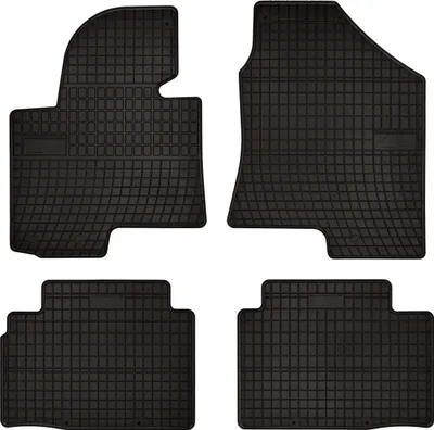 Image de Tapis de sol voiture en caoutchouc pour Hyundai ix35 (2009-2015, SUV) Noir, lot de 4 pièces, fixations