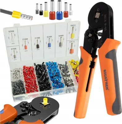 Obrázek produktu pro Lis Na Krimpování Kabelových Konektorů + 1200 Kusů Dutinek