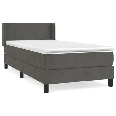 Immagine prodotto di vidaXL Letto a molle con materasso grigio scuro 80x200 cm in velluto