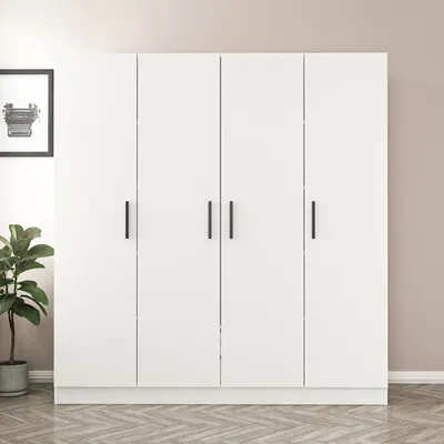 Obrázek produktu pro Skye Decor, Kale - 3804, šatní skříň, bílá, 100 % MELAMÍNEM potažené desky, 180 x 52 x 210 cm