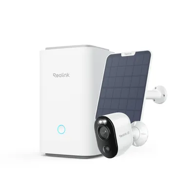 Produktbild von Reolink Argus 3 Ultra+Solarpanel mit Home Hub, 4K 8MP Überwachungskamera Set Aussen Akku, Farbnachtsicht, 2.4/5GHz, Zentrale Verwaltung & Speicherung