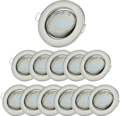 Produktbild von Einbaustrahler LED 12x 5W Warmweiß rund schwenkbar chrom Einbausot 230V