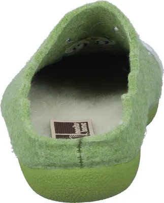 Produktbild von Manitu Damen Pantoffel Biene Filz warm Hausschuh Wellenkante 320230, Größe:40 EU, Farbe:Grün