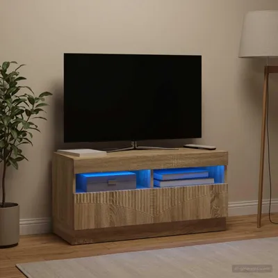 Image de Meuble TV exclusif en bois imitation chêne Sonoma