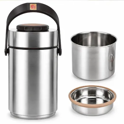 Vakuum-Bento-Lunchbox 2300 ml Edelstahl isoliert