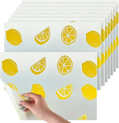 Produktbild von 8-teiliges Kühlschrankmatten-Set, 45 x 30 cm, rutschfest/waschbar/wiederverwendbar, für Küche/Kühlschrank/Schrank