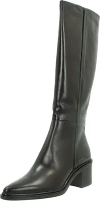 A single brown leather boot is shown against a white background.