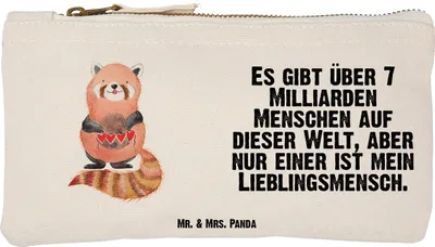 Produktbild von Mr. & Mrs. Panda Etui Roter Panda Größe S Klein - Weiß - Geschenk, Make-Up Tasche, Liebling, Lustige Sprüche, Stifteetui, Mäppchen, Kosmetiktasche, Lieblingsmensch, Herz