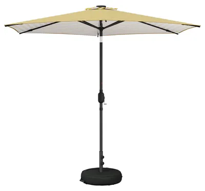 Zdjęcie produktu dla Parasol ogrodowy vidaXL z oświetleniem LED i podstawą, 270 x 270 cm