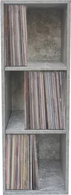 Produktbild von Lp Schallplatten Aufbewahrungsschrank - Aufbewahrung von Schallplatten - Bücherregal - 3 Fächer - Gr