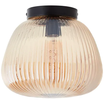 Produktbild von BRILLIANT Deckenleuchte 25cm Kaizen Glas/Metall amber-bernstein/schwarz matt
