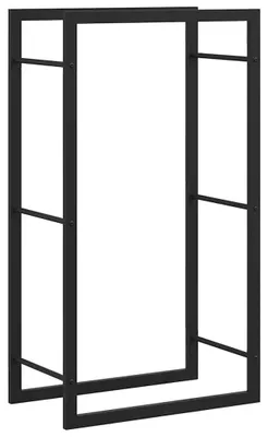 Produktbild von Kaminholzregal - Brennholzständer - Stahl 50x28x94 cm - Freistehend für innen und außen - Armeegrün