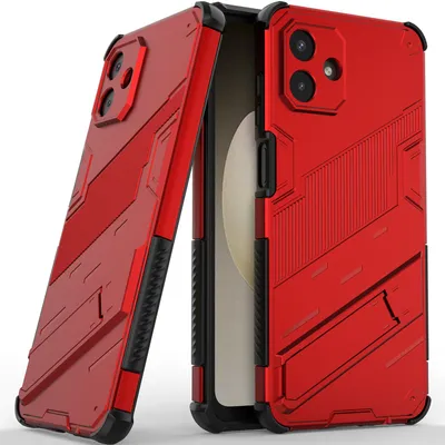 Produktbild von Armor Hülle für Samsung Galaxy A07 5G/4G Hybrid PC TPU Bumper Stoßfestes Schutzhülle mit Standfunktion Rot