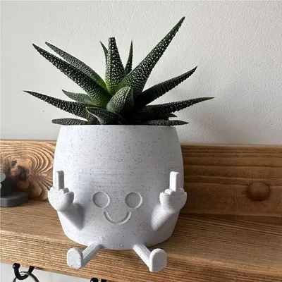 Produktbild von Kreativer Blumentopf mit beiden Händen, die auf den Mittelfinger zeigen, Gartenkunst, niedliche dekorative Ornamente 12×10×10cm