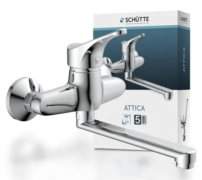 Produktbild von SCHÜTTE Küchenarmatur ATTICA, schwenkbarer Wasserhahn Küche für Wandmontage, Mischbatterie Küche, Chrom