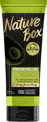 Produktbild von 6 x Nature Box Körperpeeling mit kaltgepresstem Avocado-Öl je 200ml