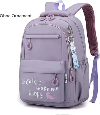 Image de Sac à dos Kawaii pour filles Sacs d'école adolescents collège étudiant portabilité sac à bandoulière sans ornement, violet