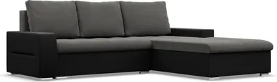 Produktbild von Rechts Ecksofa mit Schlaffunktion Aurora, Dunkelgrau + Schwarz