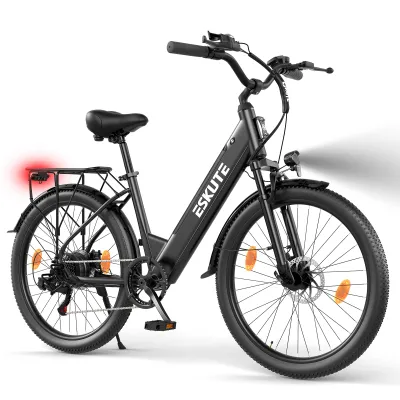 Produktbild von 26 Zoll E-Bike Cityräder Elektrofahrrad Akku 100km Reichweite 250W City E-Bikes&E-Hollandräder LCD-Display 25km/h 13AH Geschenk Schwarz
