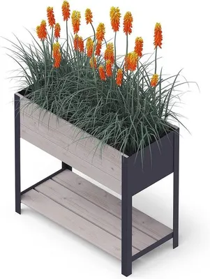 Productafbeelding van Houten Plantenbak voor Tuin en Balkon - Waterdichte Bloembak voor Binnen en Buiten - 78 x 36 x 72 cm