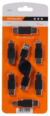 Obrázek produktu pro ViVanco™CA US 7, 1 m, Mini-USB B, USB A, USB 2.0, Černá