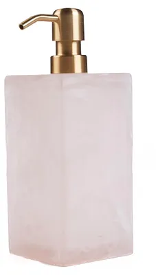 Image de Bazar Bizar Distributeur de savon résine rose et blanc 8x8x21cm