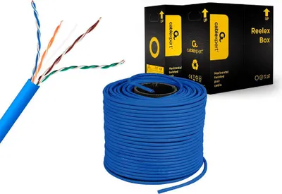 Obrázok produktu pre gembird CAT5e UTP LAN-Kabel (CCA), massiv, 305m, blau