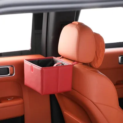 Image de Poubelle de voiture étanche, pliable, à suspendre, organisateur, de couleur rouge