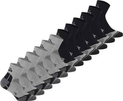 Produktbild von Diadora Uni Quarter Sportsocken, 12er Pack - Socken, Logo, Muster Schwarz/Hellgrau 39-42