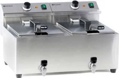 Produktbild von HENDI Friteuse MasterCook 2x8 Ltr mit Ablasshahn 2x3500W