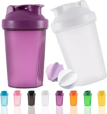 Image de OOTD Bouteille shaker à protéines 400 ml, anti-fuite, sans BPA, shaker à protéines avec passoire & graduation