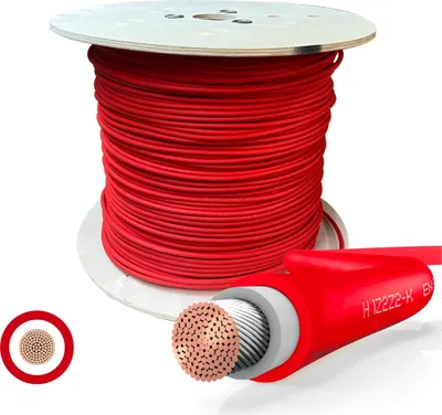 Produktbild von 100m Meterware-Solarkabel 6mm², H1Z2Z2-K Solarleitung für Solaranlagen, rot