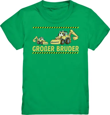 Produktbild von Bagger Großer Bruder T-Shirt – Kelly Green / 152/164 (12-14)