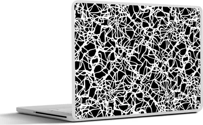 Produktbild von MuchoWow® Laptop Aufkleber Sticker Cover Muster - Abstrakt - Schwarz und Weiß 25x18 cm - Laptop-Deko