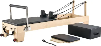 Productafbeelding van Pilates Reformer, houten Pilates-apparaat, fitnessapparatuur voor thuisgebruik