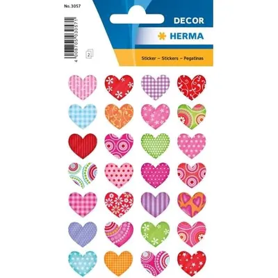 Produktbild von Sticker Decor Bunte Herzen VE=3 Blatt