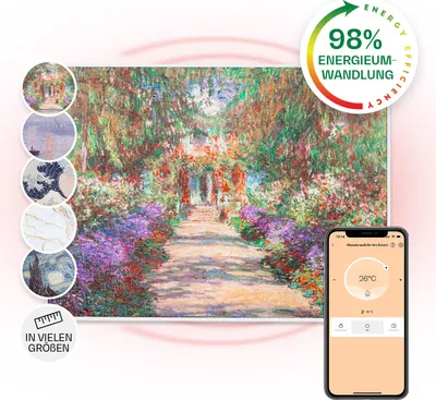 Obrázek produktu pro Klarstein Wonderwall Air Art Smart, infračervený ohřívač, 80 x 60 cm, 500 W, zahradní cesta