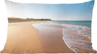 Produktbild von MuchoWow® Zierkissen Sofakissen Wohnzimmer Dekokissen 50x30 cm Strand - Sand - Himmel - Wohnzimmerdekoration - Polster mit Photo