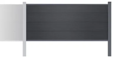 Produktbild von STOCKHORN 2 m H. 90 cm Erweiterungsset für Verbundzäune zur Betonmontage, Grau